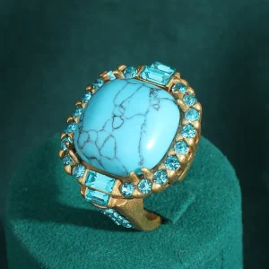 Vintage Square Turquoise Ring