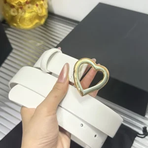 Women's Leather Belt with Heart Buckle